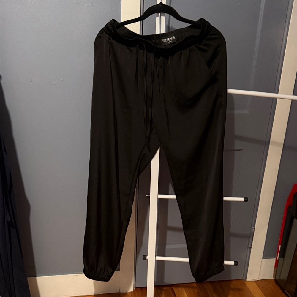 Kittenish Black Track Pants